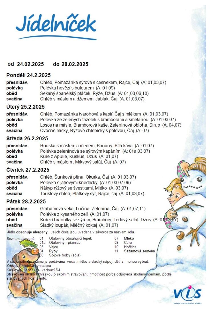 jídelníček