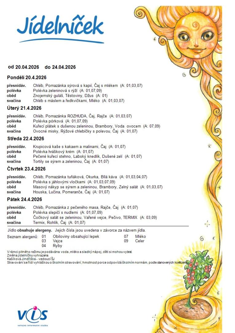 jídelníček
